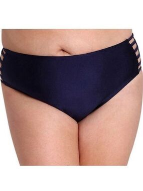 Lysa Swim bottoms Plus size Woman's 3X 26 W navy blue with strappy sides